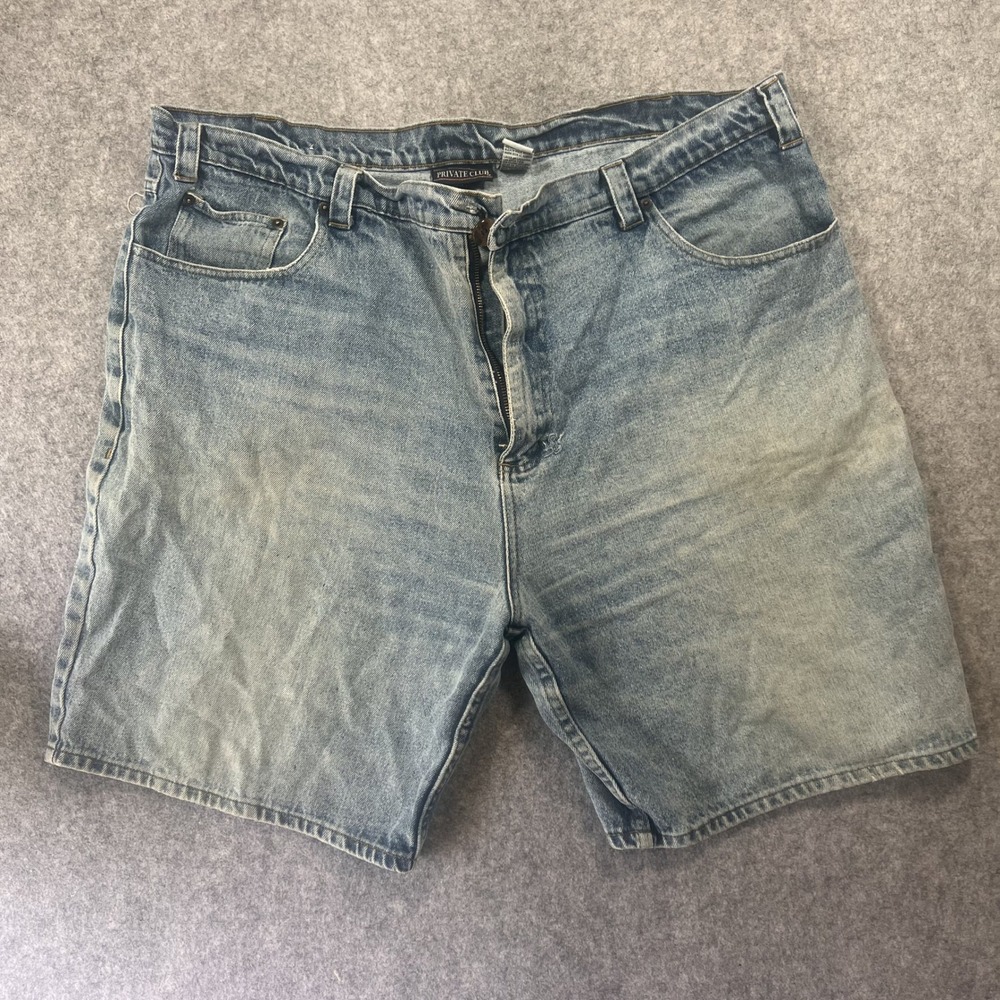 Private‎ Club Relaxed Fit Denim Shorts 44 Light Wash 100% Cotton Distressed